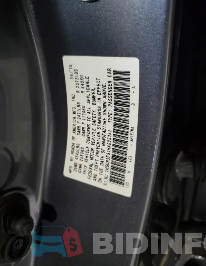 1HGCR3F91HA005337 Photo# 13