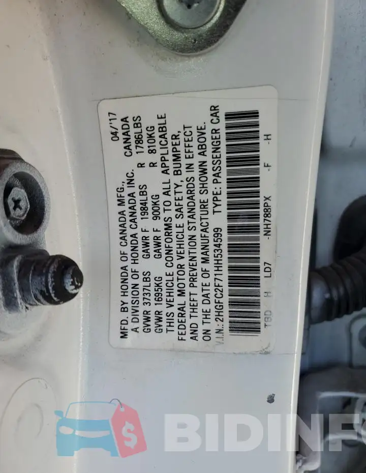2HGFC2F71HH534599 Photo# 12