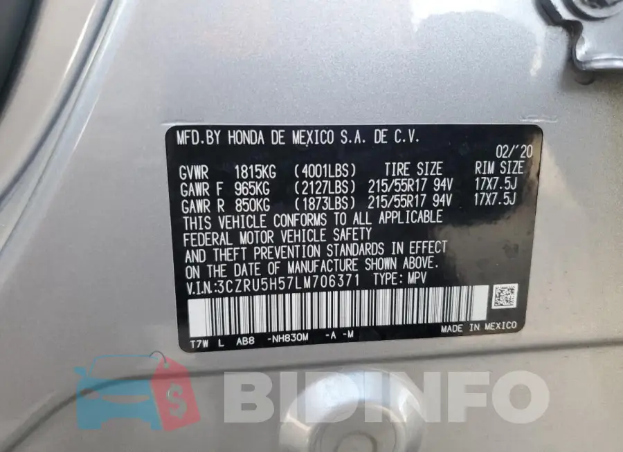 3CZRU5H57LM706371 Photo# 13