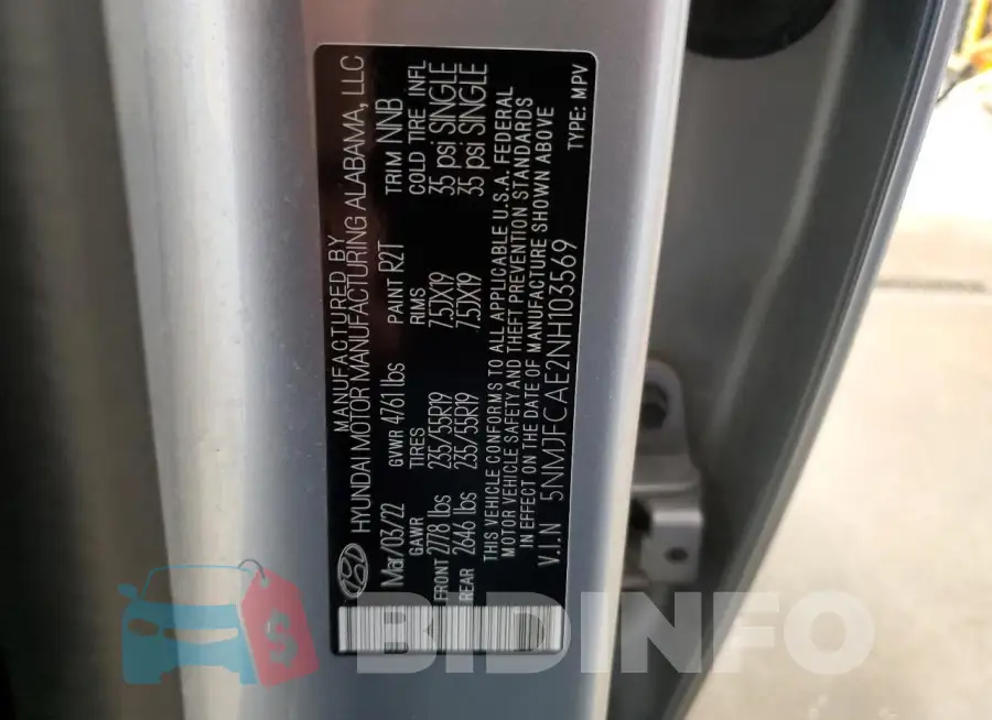 5NMJFCAE2NH103569 Photo# 13