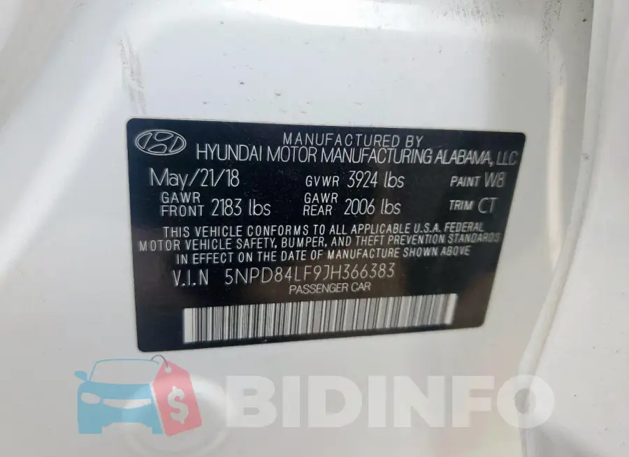 5NPD84LF9JH366383 Photo# 13