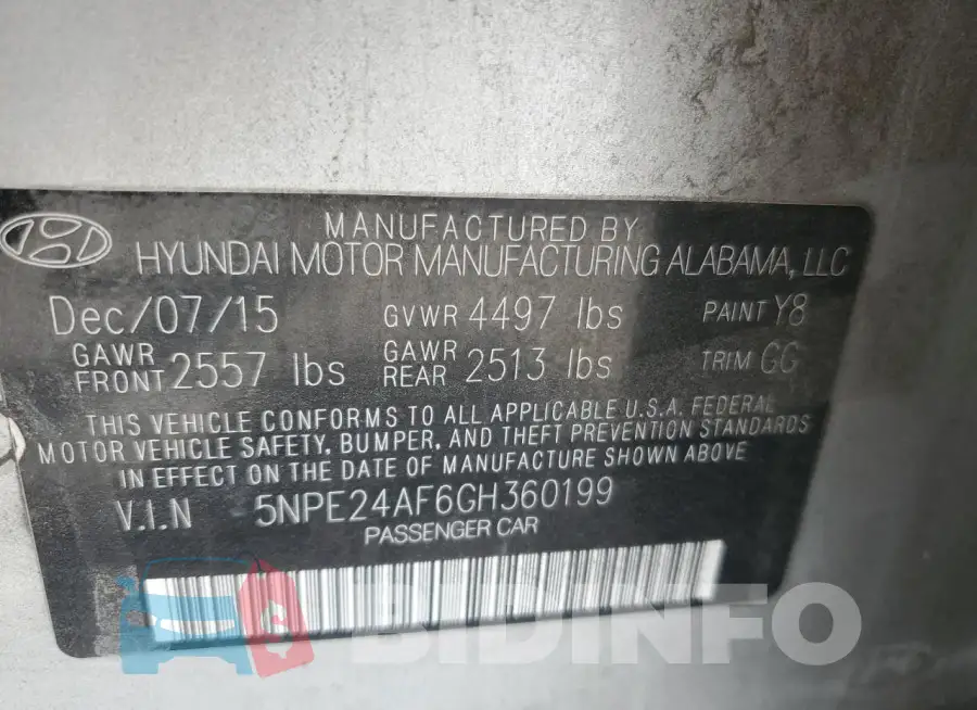 5NPE24AF6GH360199 Photo# 12