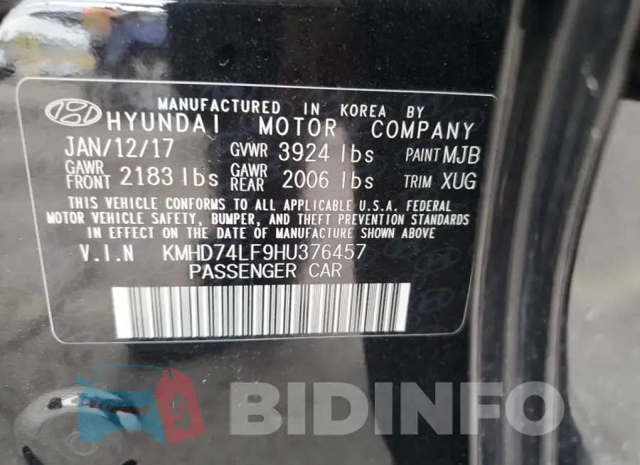 KMHD74LF9HU376457 Photo# 12