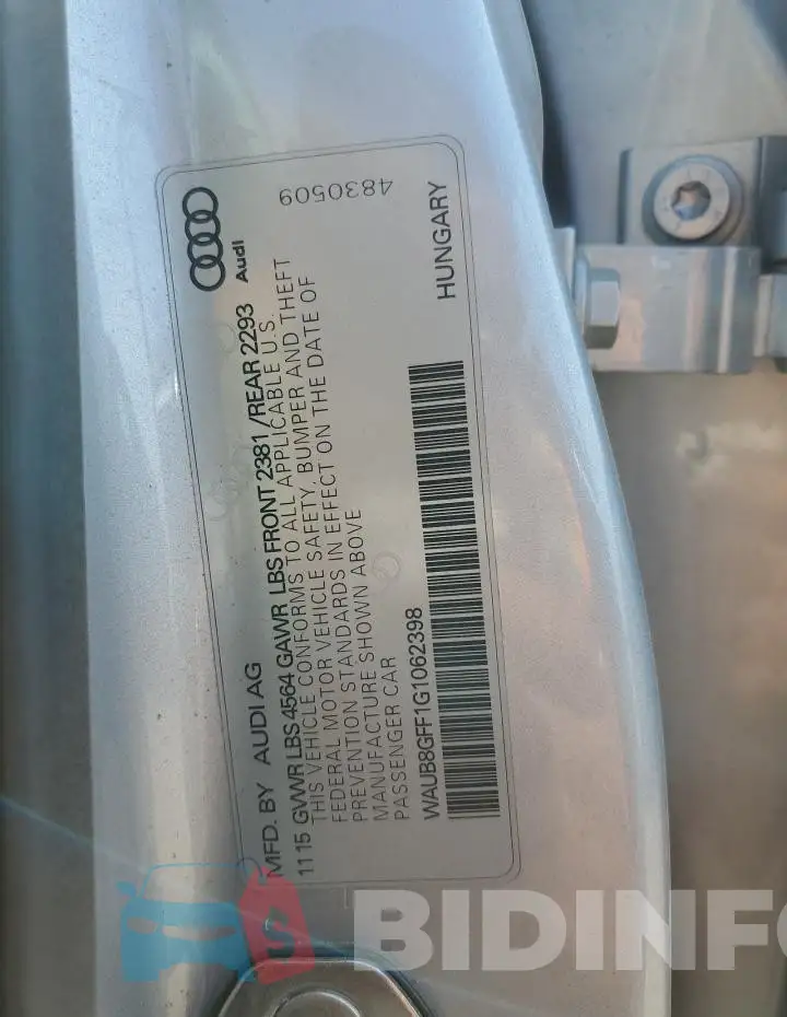 WAUB8GFF1G1062398 Photo# 12