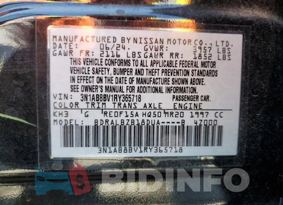 3N1AB8BV1RY365718 Photo# 13