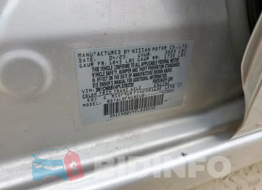 3N1CN8BV4PL838232 Photo# 12