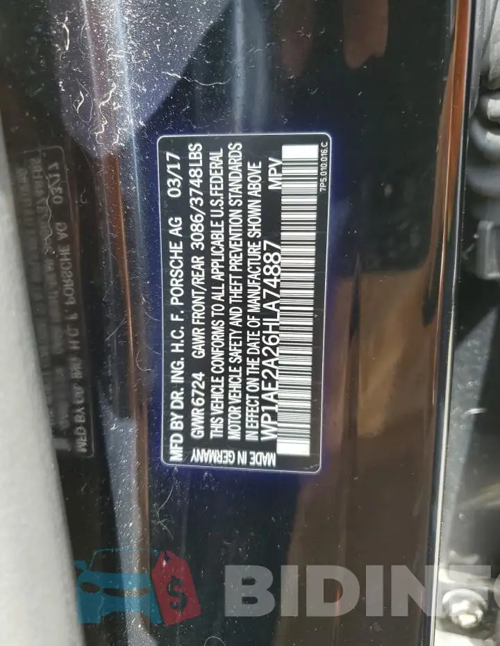 WP1AE2A26HLA74887 Photo# 13