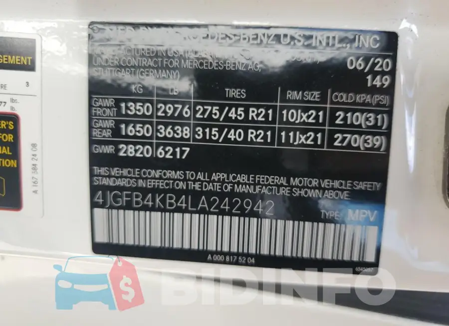 4JGFB4KB4LA242942 Photo# 12