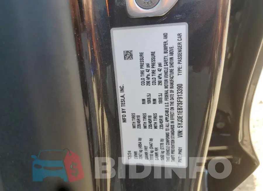 5YJ3E1EB7SF913390 Photo# 12
