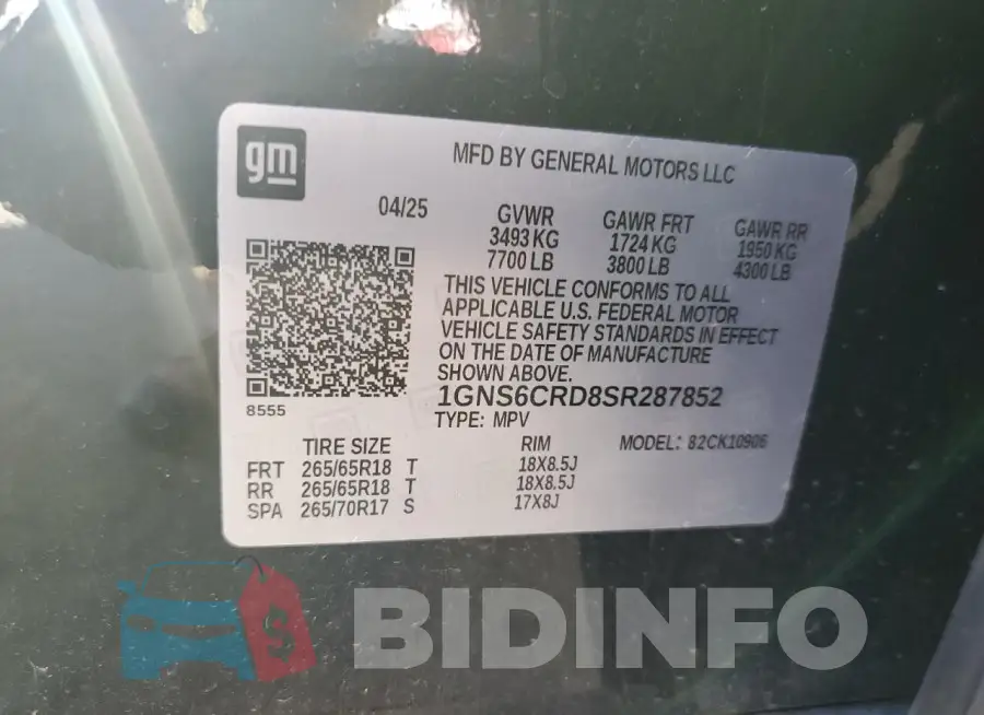 1GNS6CRD8SR287852 Photo# 14