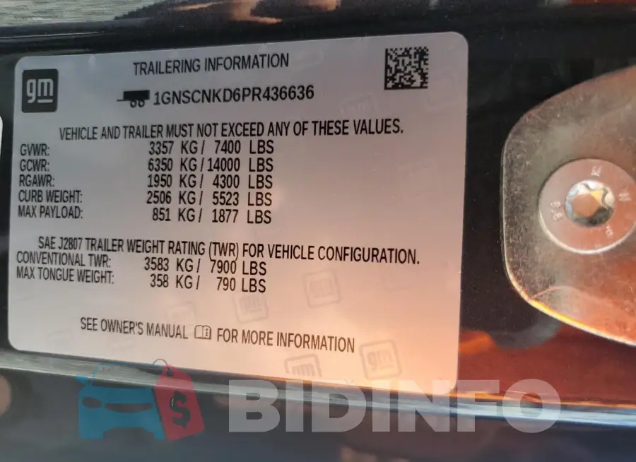 1GNSCNKD6PR436636 Photo# 14