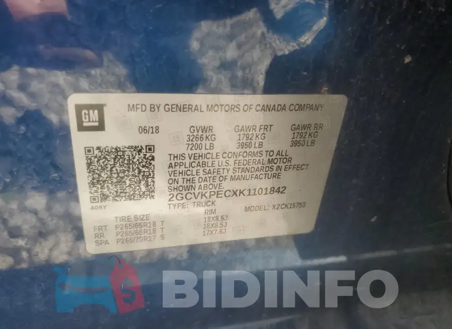 2GCVKPECXK1101842 Photo# 12