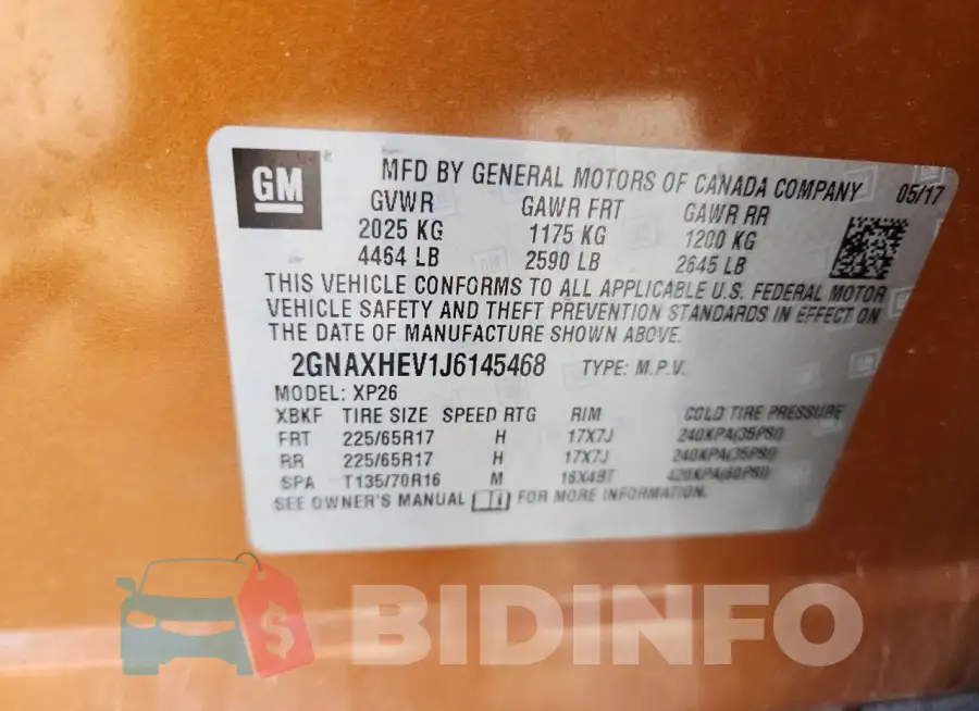 2GNAXHEV1J6145468 Photo# 12