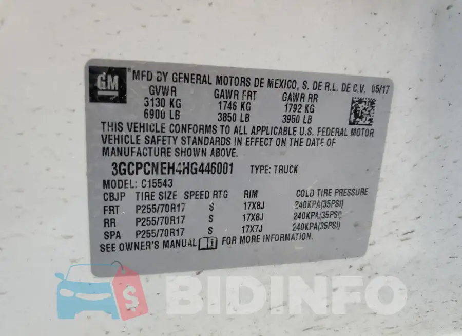3GCPCNEH4HG446001 Photo# 12