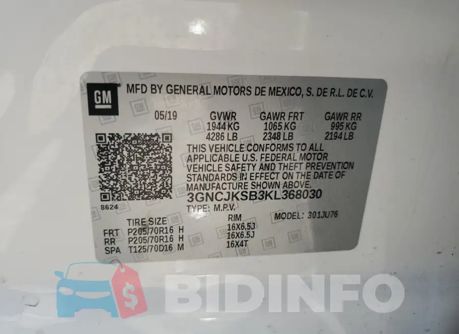 3GNCJKSB3KL368030 Photo# 13
