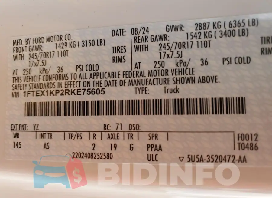 1FTEX1KP2RKE75605 Photo# 12
