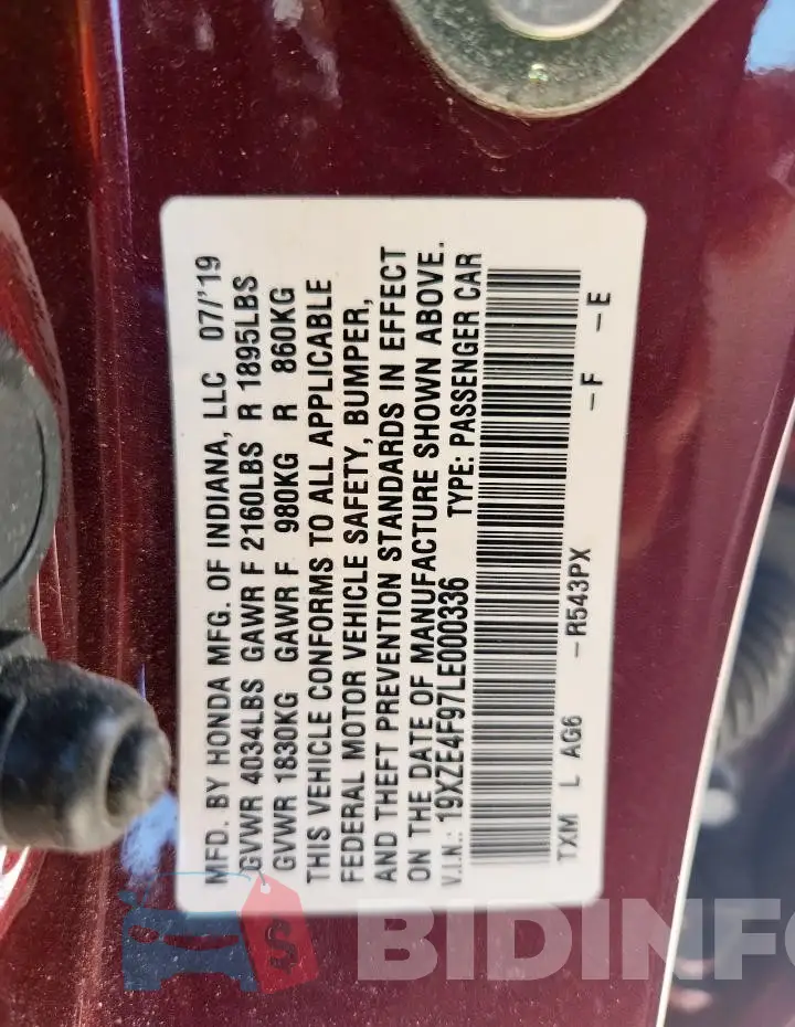19XZE4F97LE000336 Photo# 12