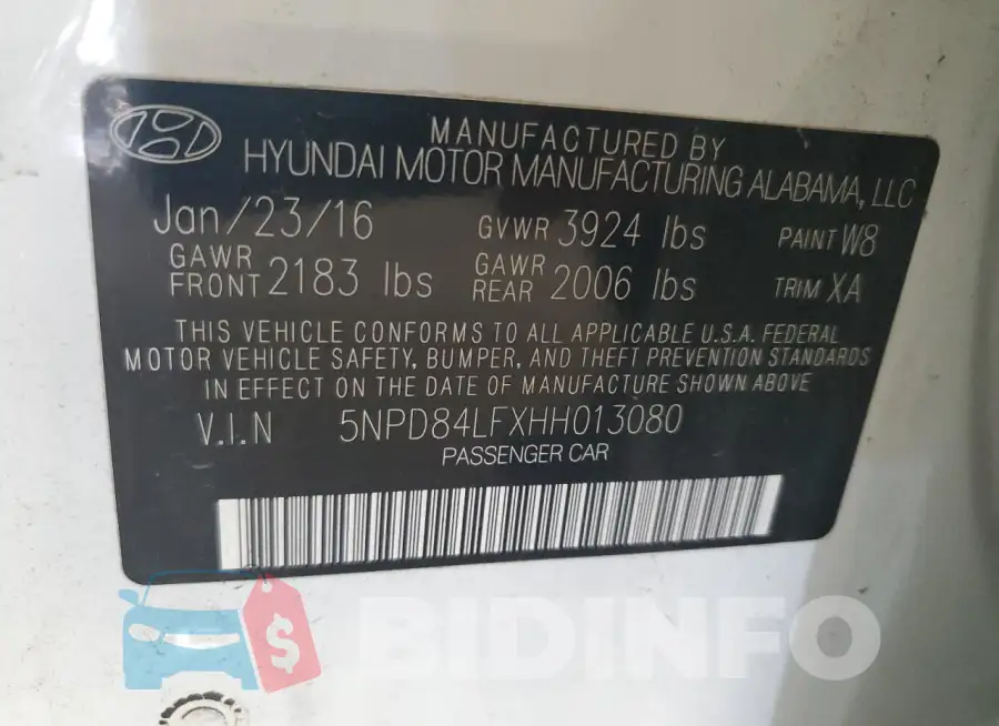 5NPD84LFXHH013080 Photo# 12