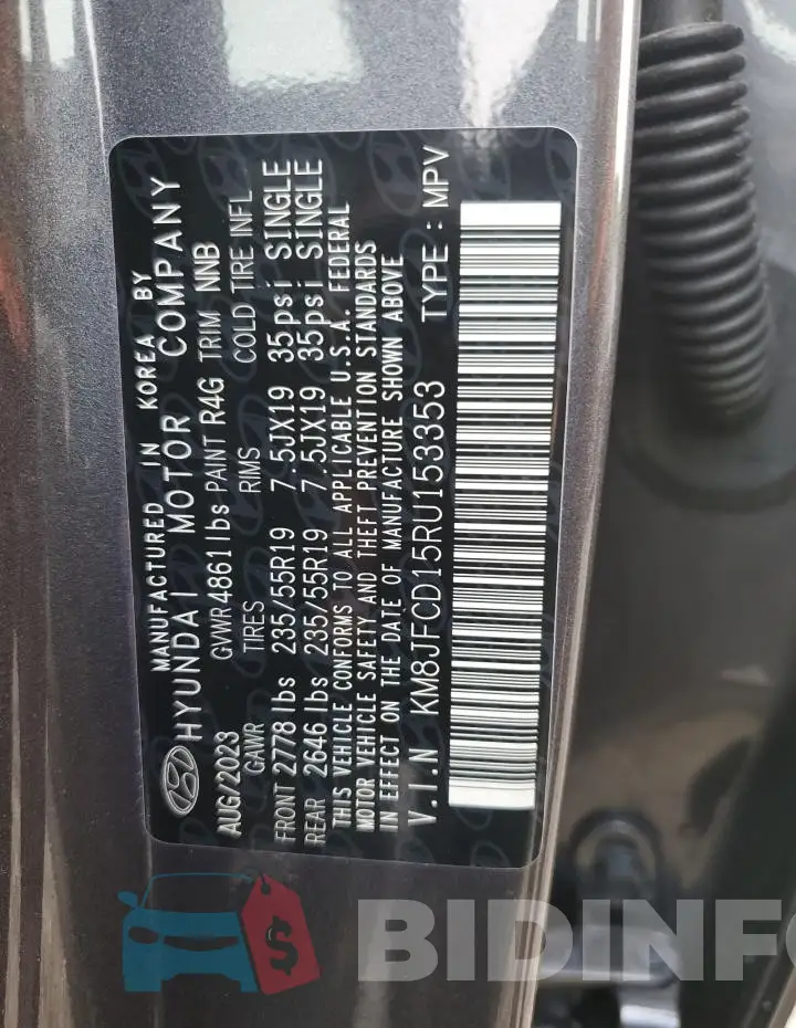 KM8JFCD15RU153353 Photo# 13
