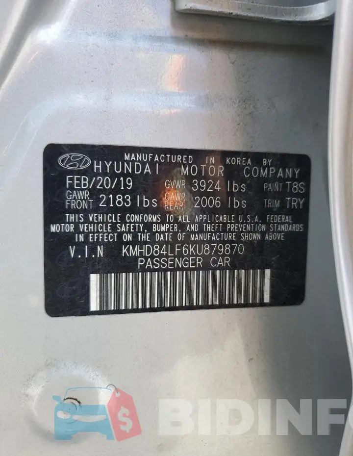 KMHD84LF6KU879870 Photo# 12