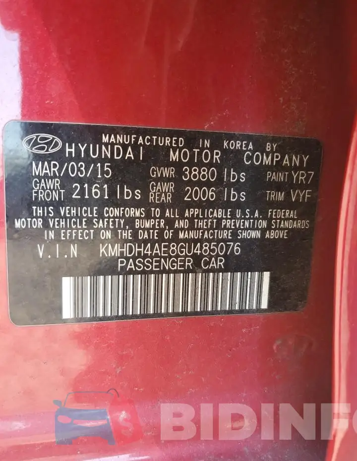 KMHDH4AE8GU485076 Photo# 13