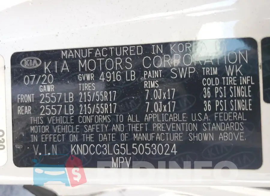 KNDCC3LG5L5053024 Photo# 14