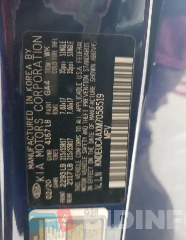 KNDEUCAAXM7058519 Photo# 14