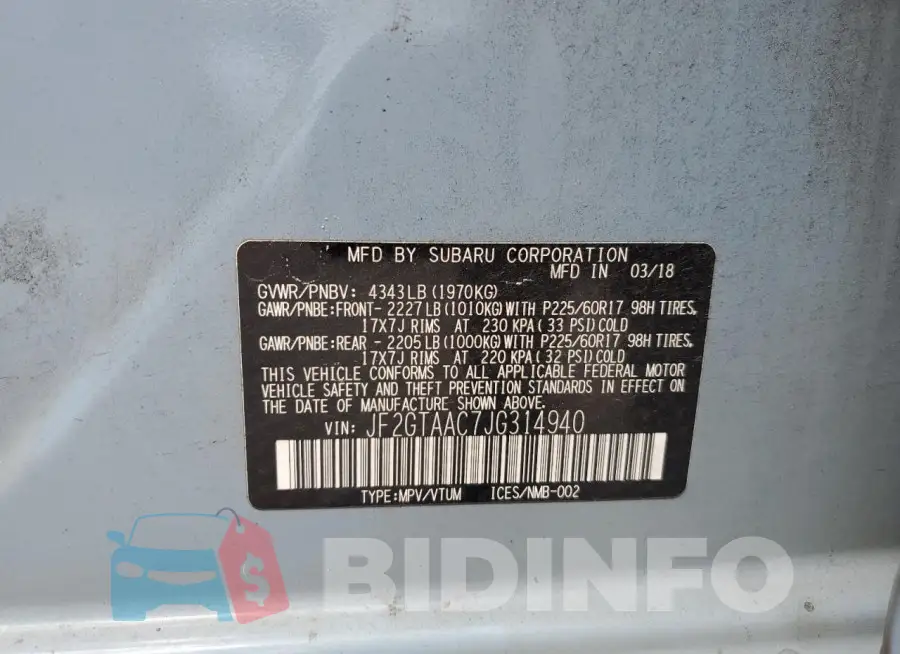 JF2GTAAC7JG314940 Photo# 13