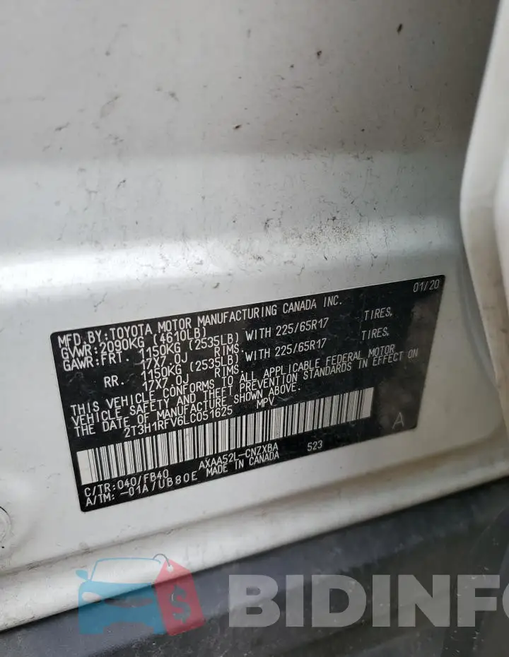 2T3H1RFV6LC051625 Photo# 13