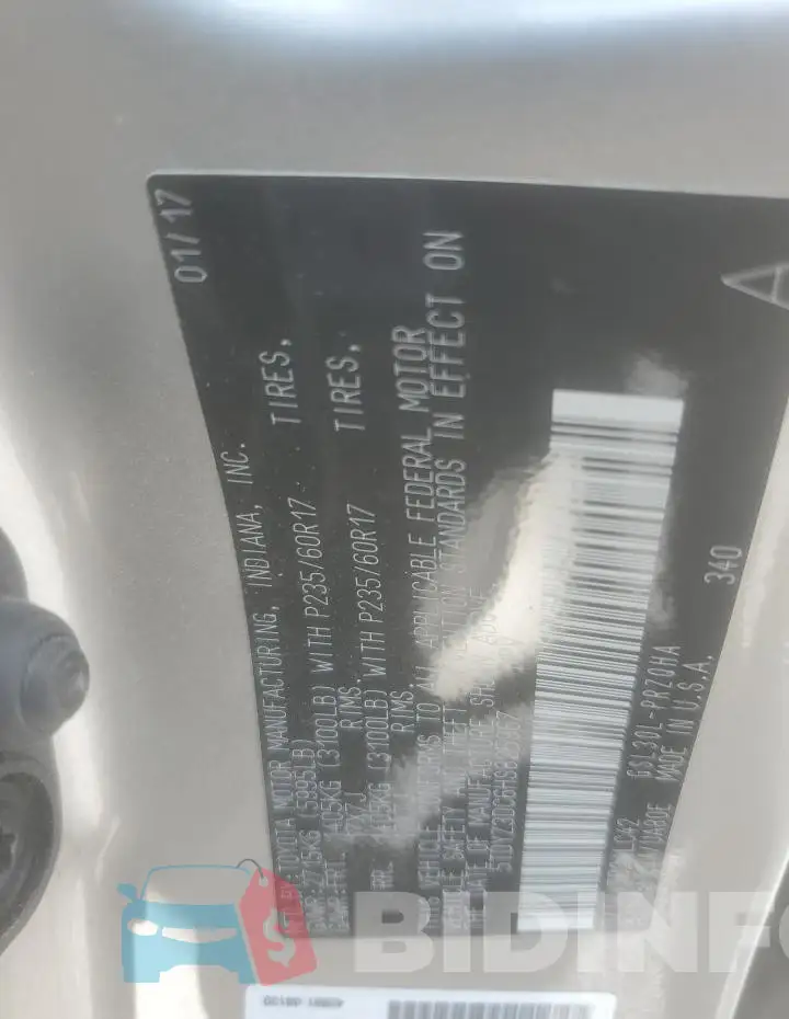5TDYZ3DC6HS825967 Photo# 13