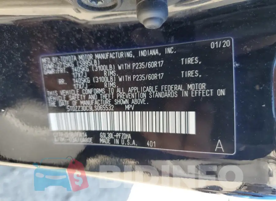5TDZZ3DC9LS065532 Photo# 13