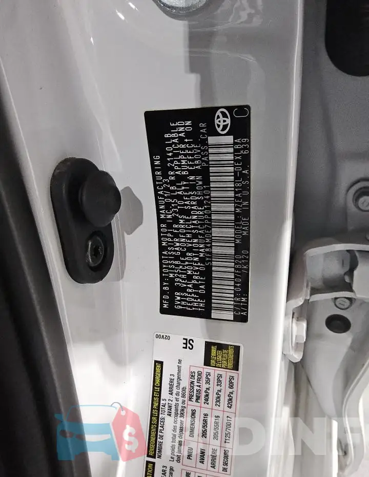 5YFB4MDE7PP012401 Photo# 12