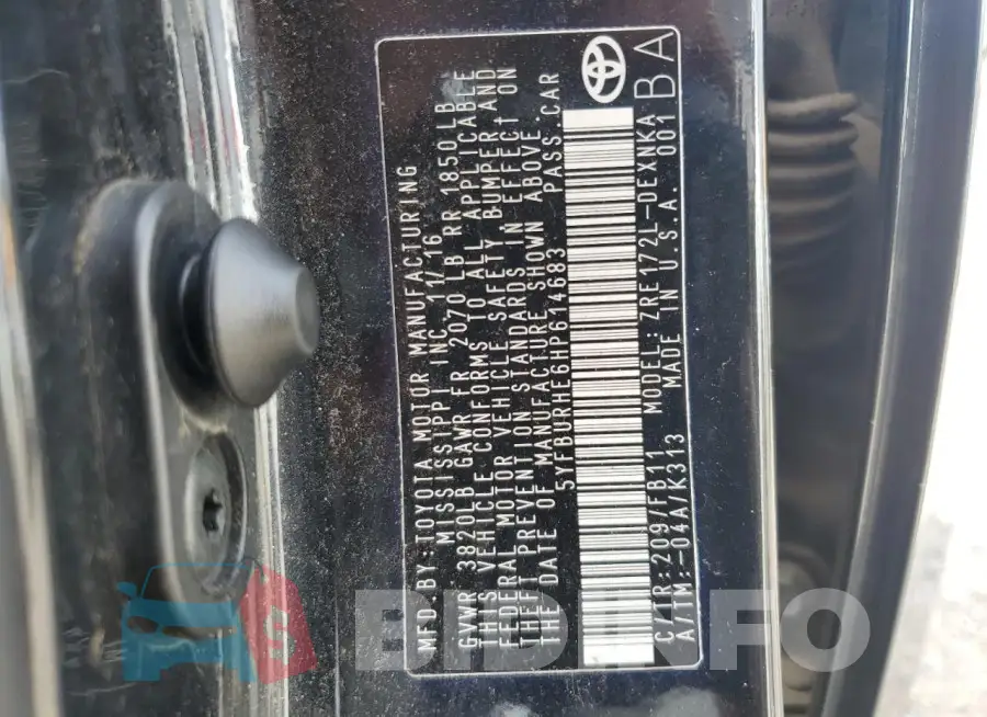 5YFBURHE6HP614683 Photo# 13