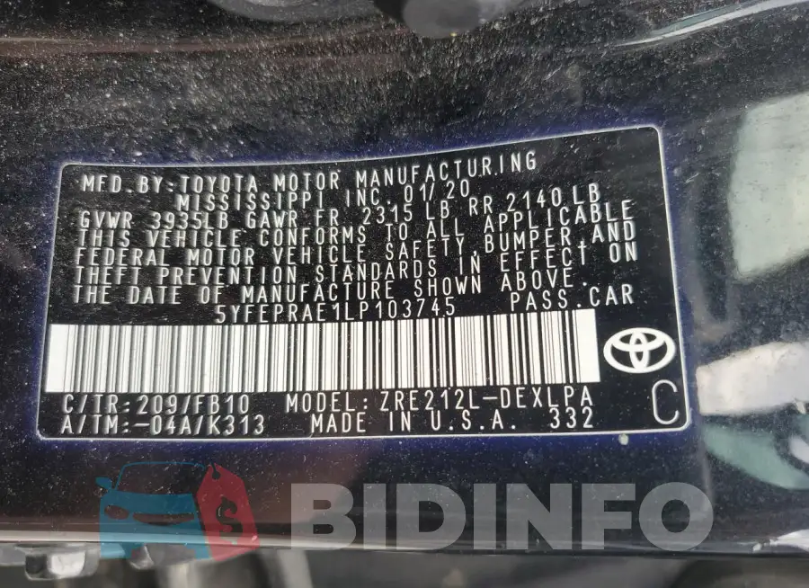 5YFEPRAE1LP103745 Photo# 12