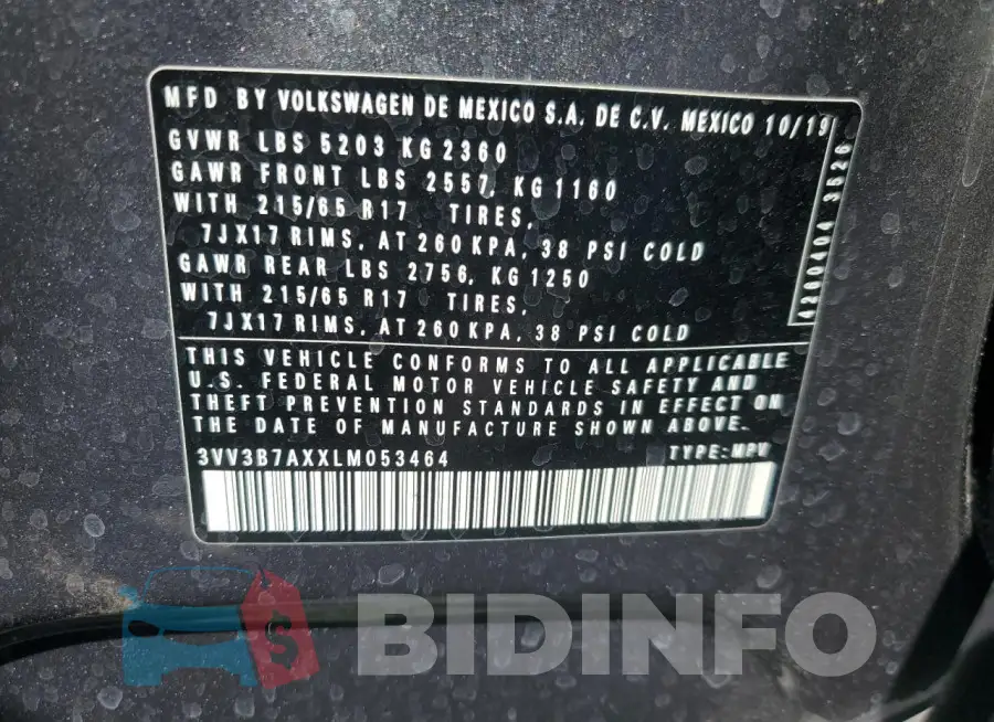 3VV3B7AXXLM053464 Photo# 14