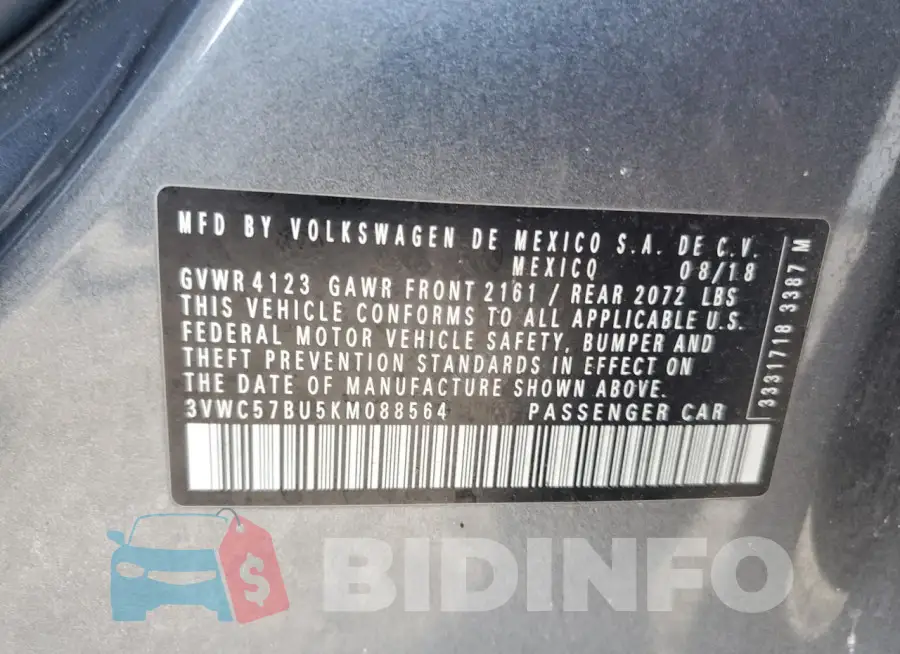 3VWC57BU5KM088564 Photo# 12