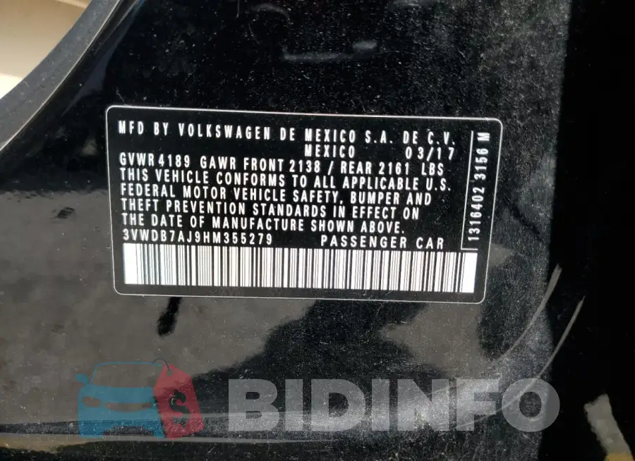 3VWDB7AJ9HM355279 Photo# 12