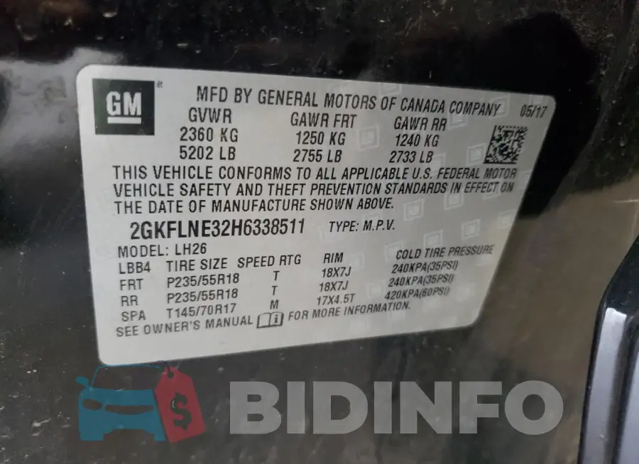 2GKFLNE32H6338511 Photo# 13
