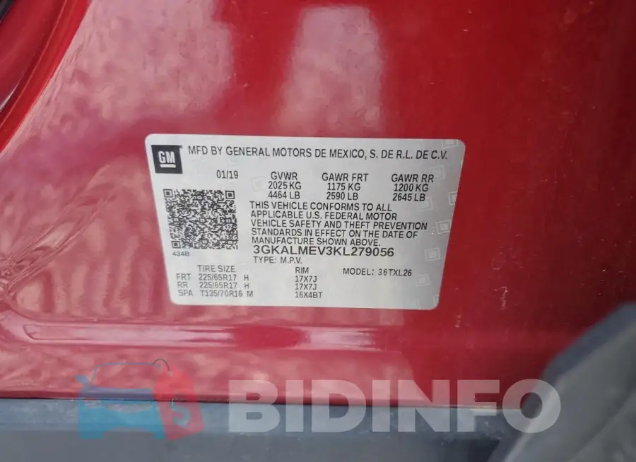 3GKALMEV3KL279056 Photo# 13