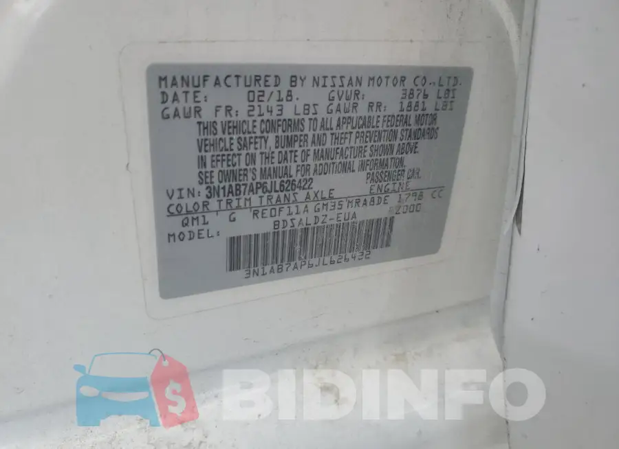 3N1AB7AP6JL626422 Photo# 12