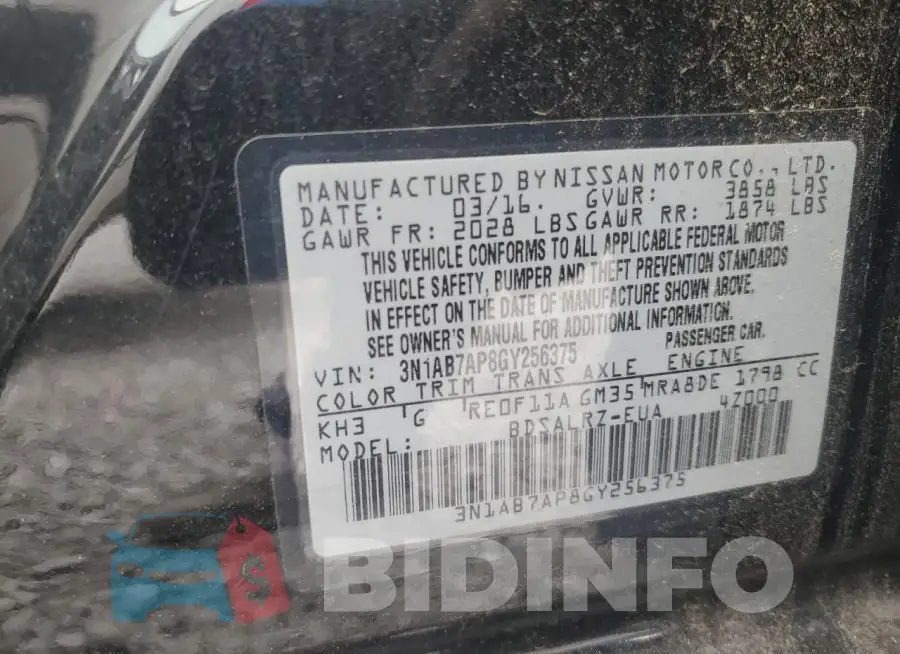 3N1AB7AP8GY256375 Photo# 12