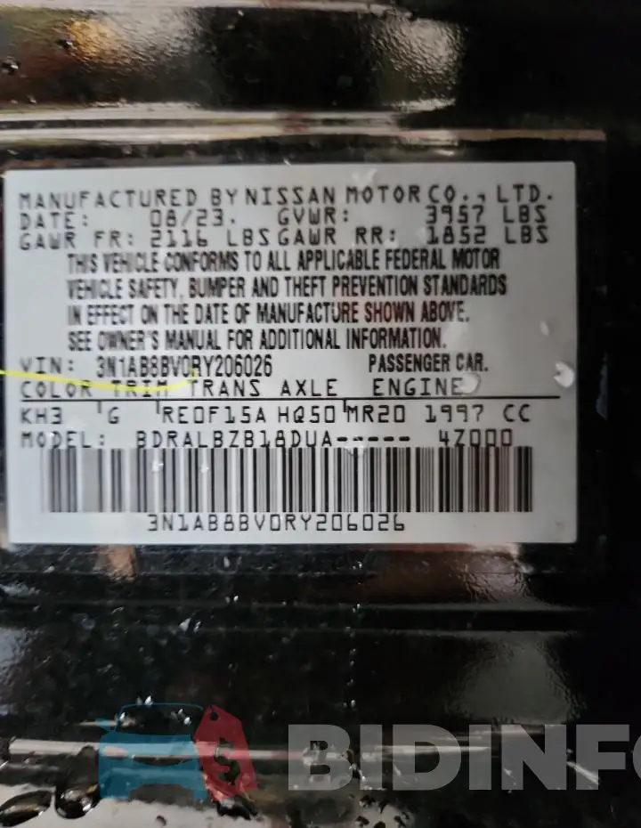 3N1AB8BV0RY206026 Photo# 12