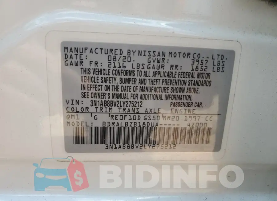 3N1AB8BV2LY275212 Photo# 12
