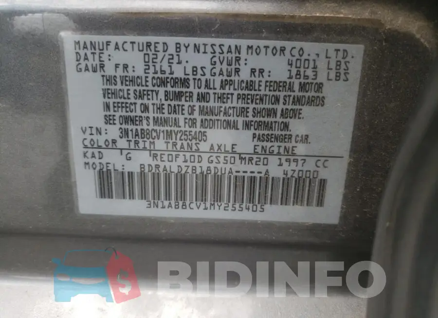 3N1AB8CV1MY255405 Photo# 12