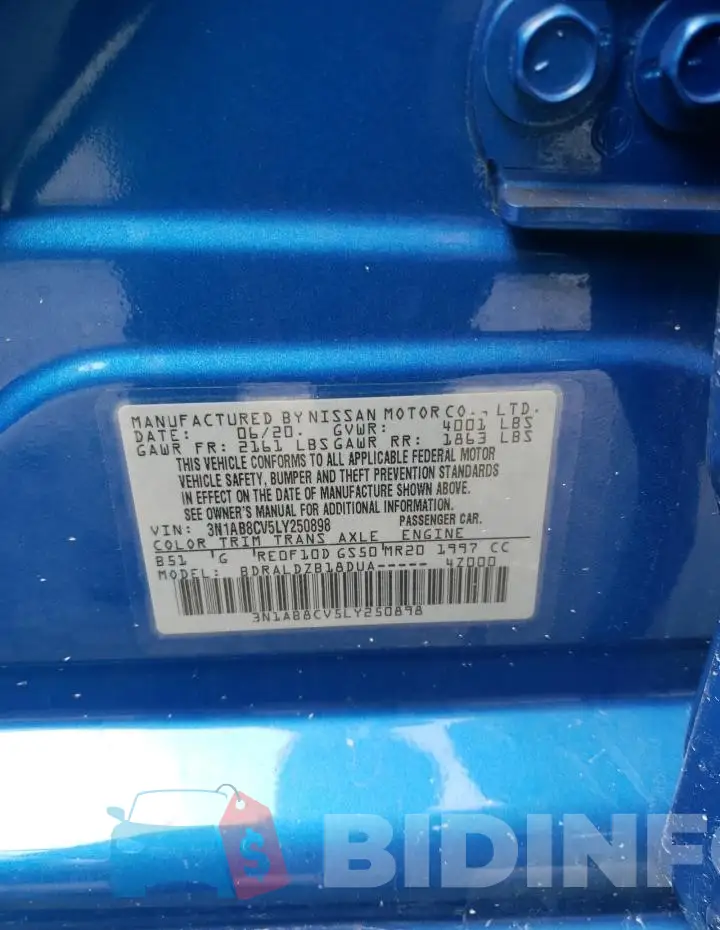 3N1AB8CV5LY250898 Photo# 12