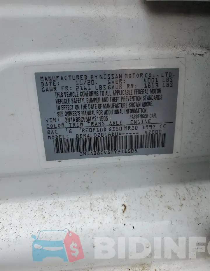 3N1AB8CV5MY211505 Photo# 12