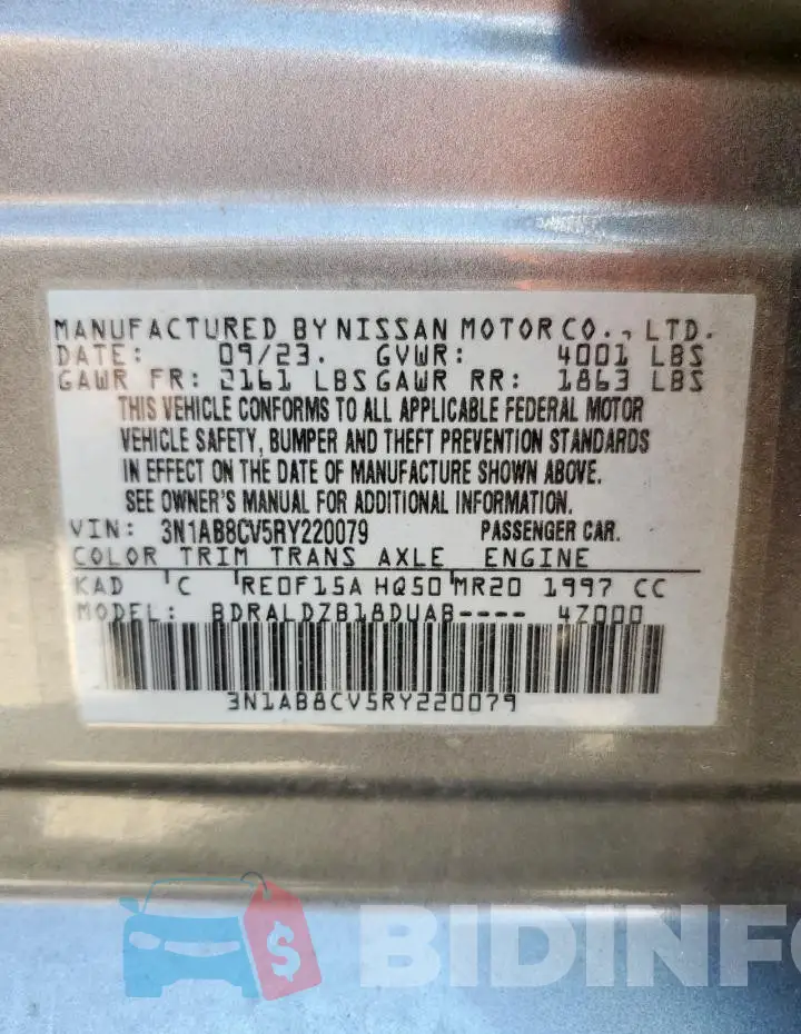 3N1AB8CV5RY220079 Photo# 12