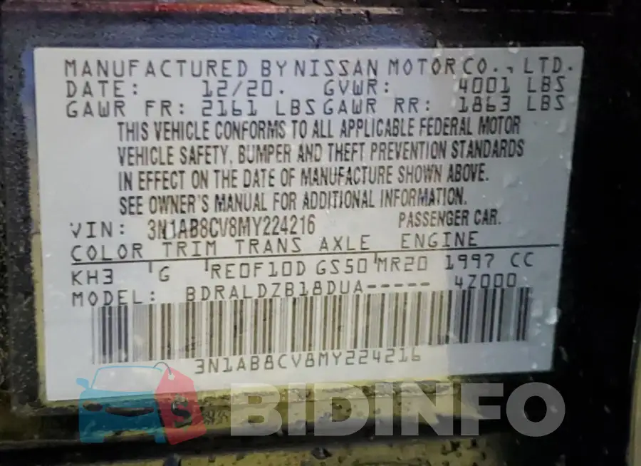 3N1AB8CV8MY224216 Photo# 12