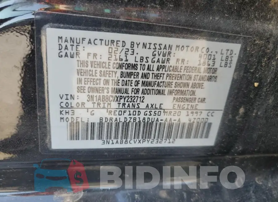 3N1AB8CVXPY232712 Photo# 12