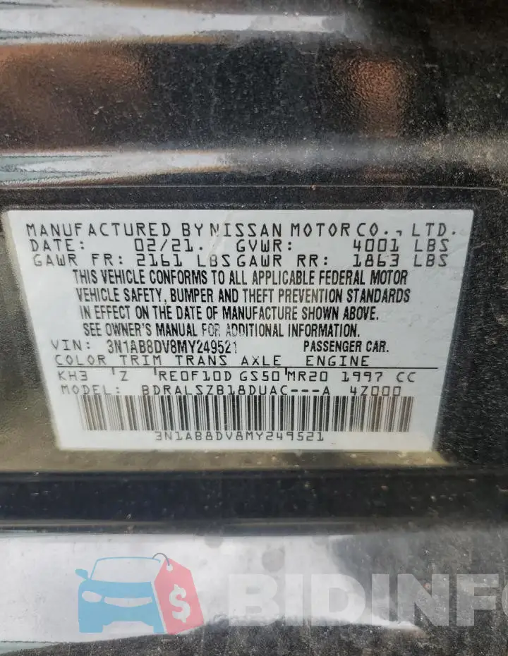 3N1AB8DV8MY249521 Photo# 13